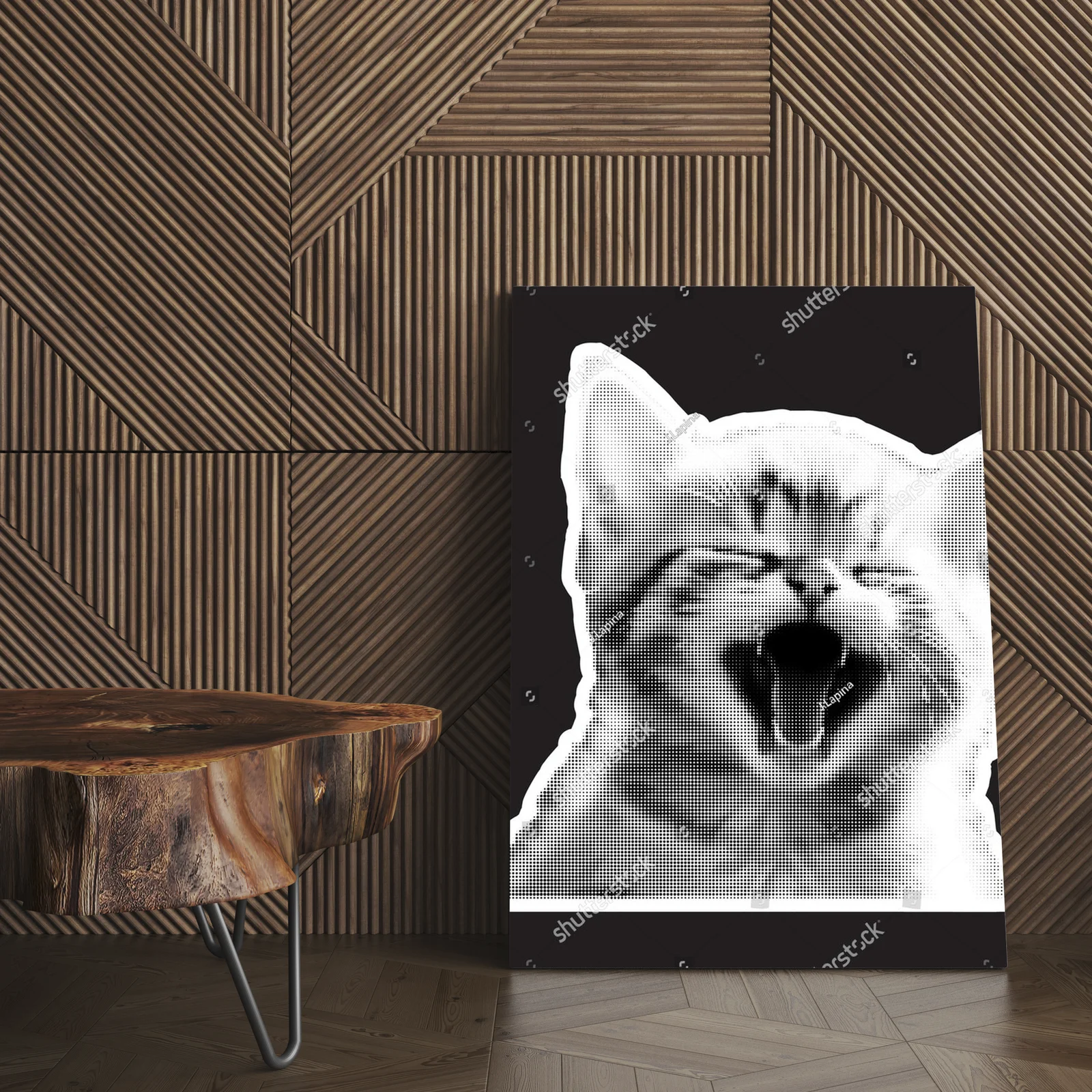 Kocia twarz w wyjątkowym stylu halftone