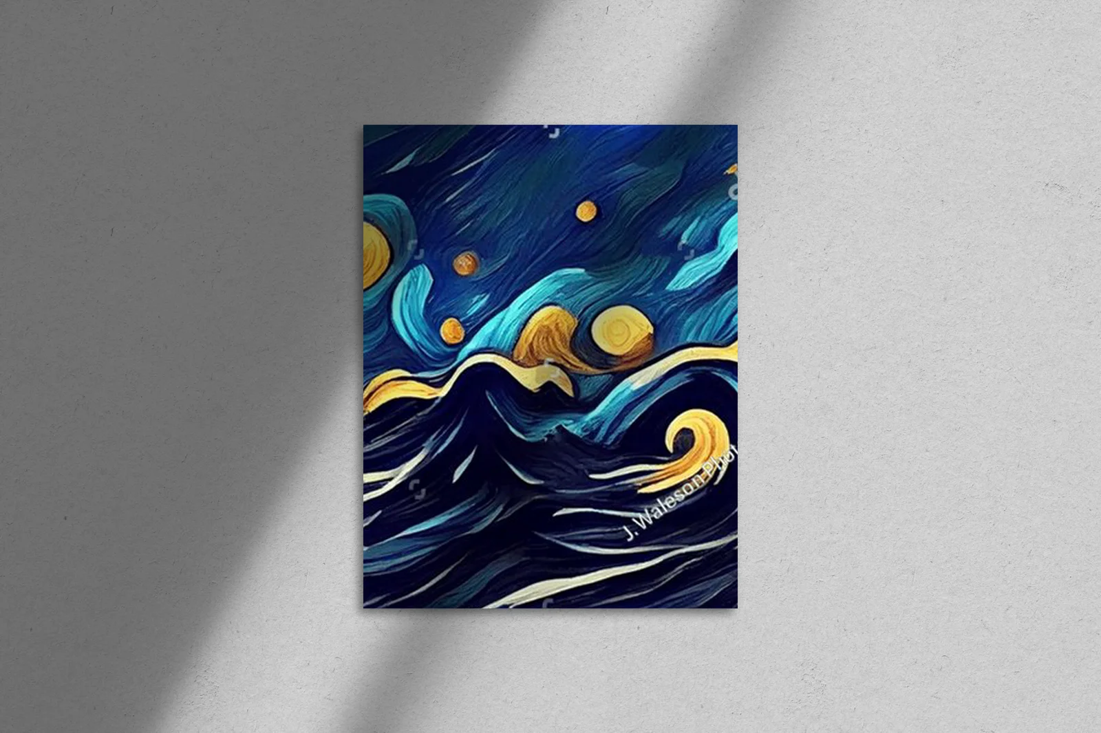 Nocny pejzaż inspirowany Van Goghiem