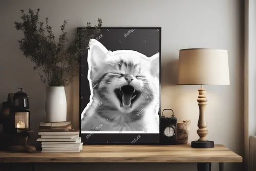 Kocia twarz w wyjątkowym stylu halftone