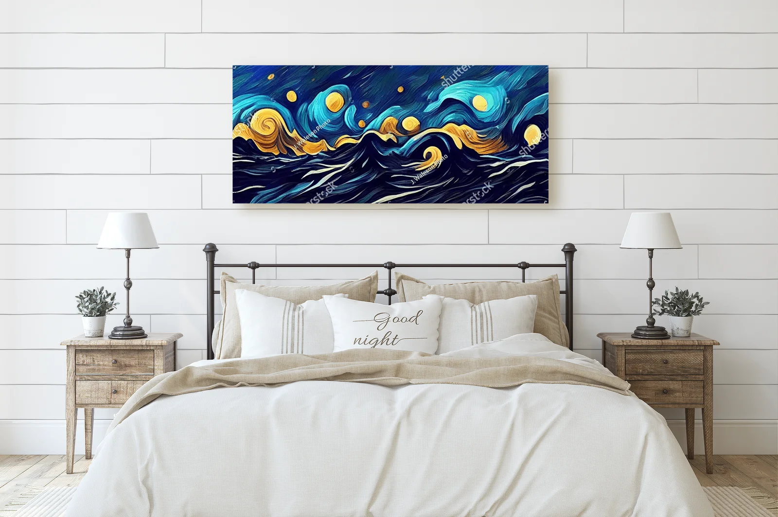 Nocny pejzaż inspirowany Van Goghiem
