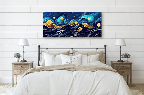 Nocny pejzaż inspirowany Van Goghiem