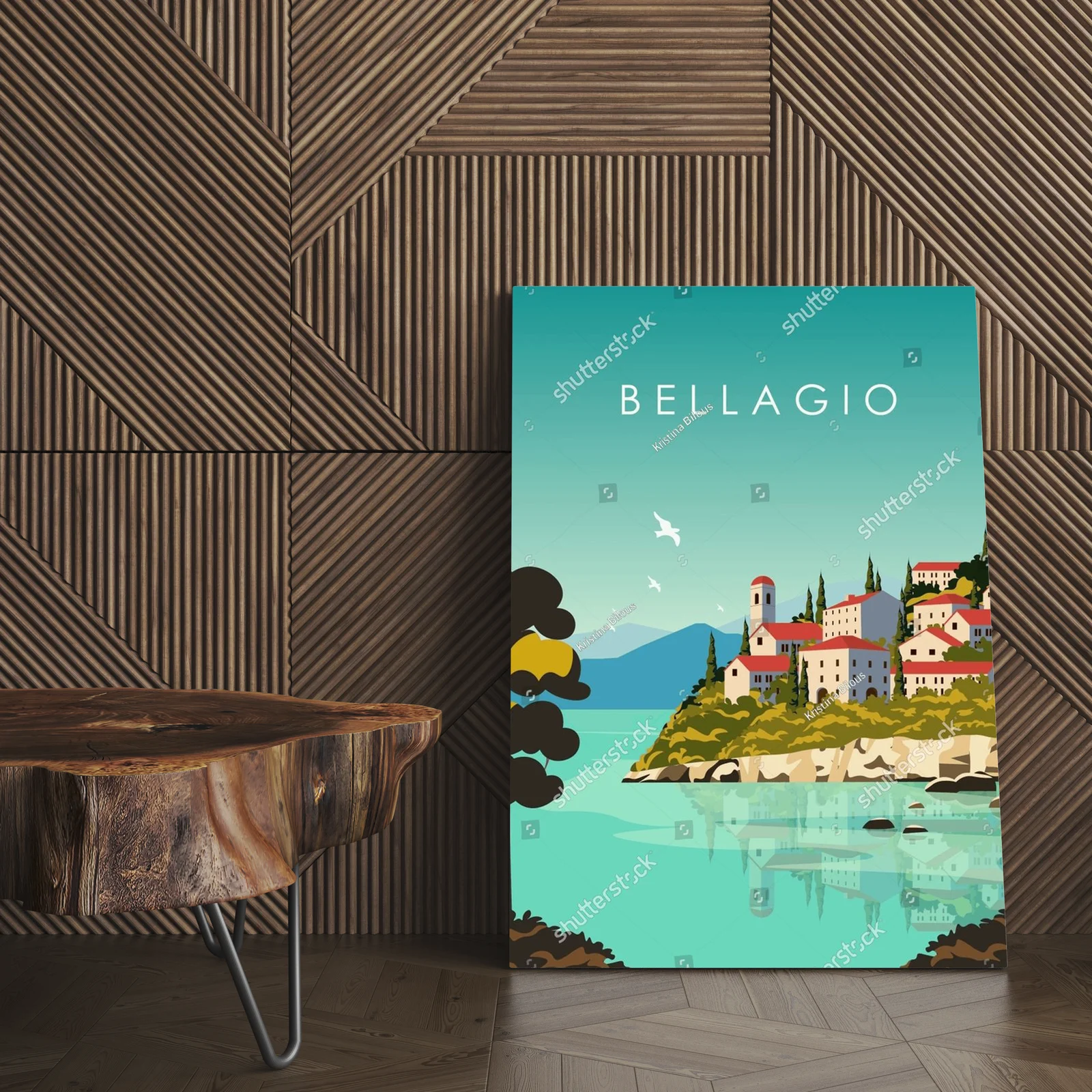 Urokliwa ilustracja Bellagio w delikatnych odcieniach