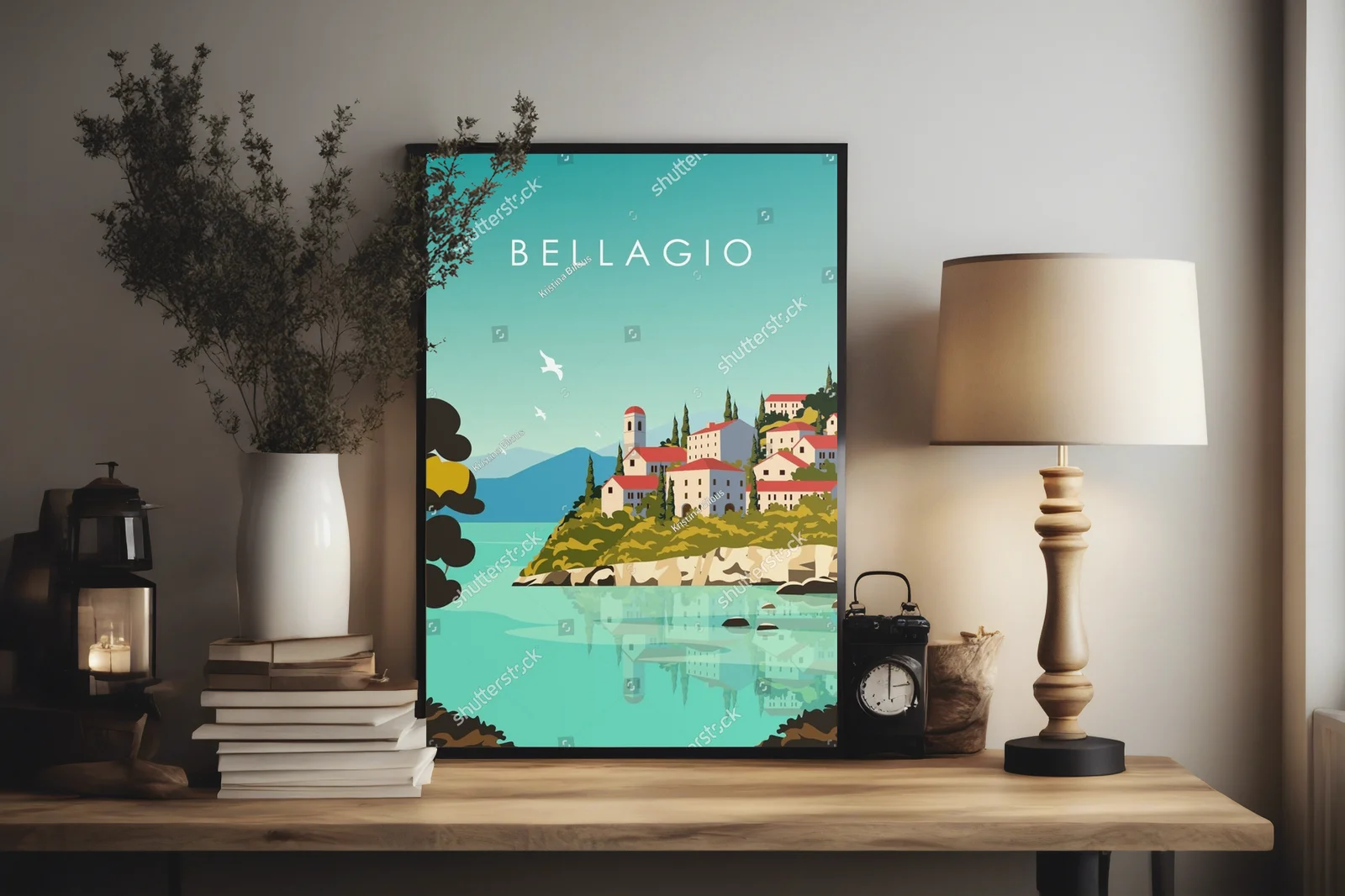 Urokliwa ilustracja Bellagio w delikatnych odcieniach