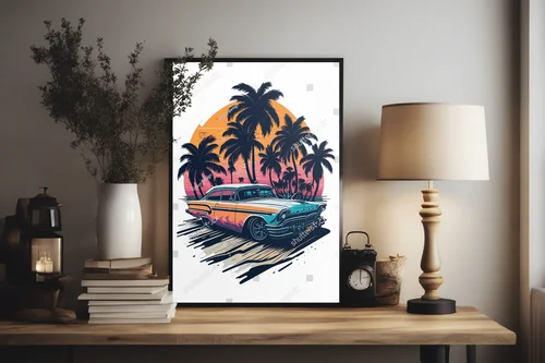 Retro w stylu vintage na letniej plaży