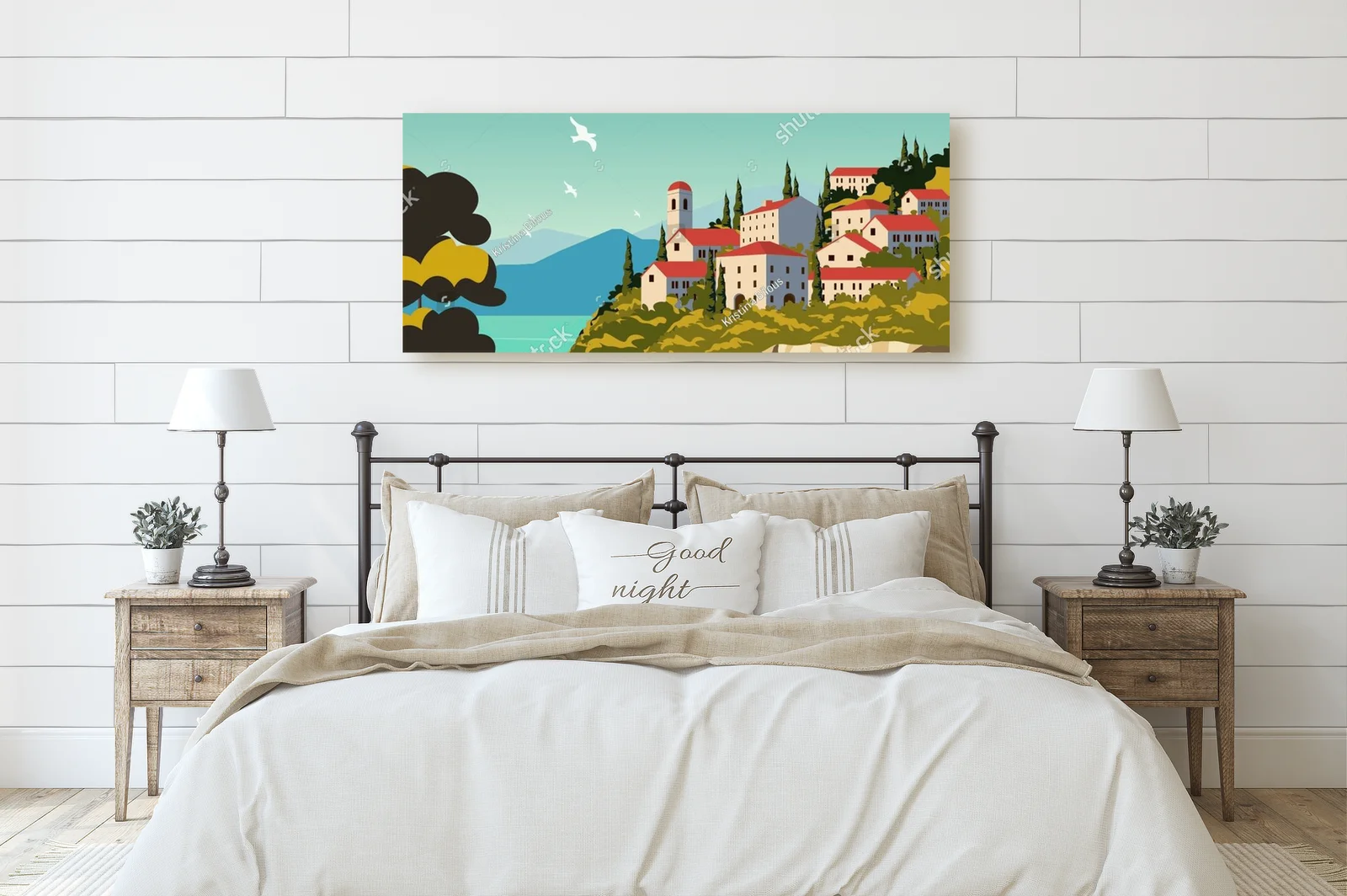 Urokliwa ilustracja Bellagio w delikatnych odcieniach