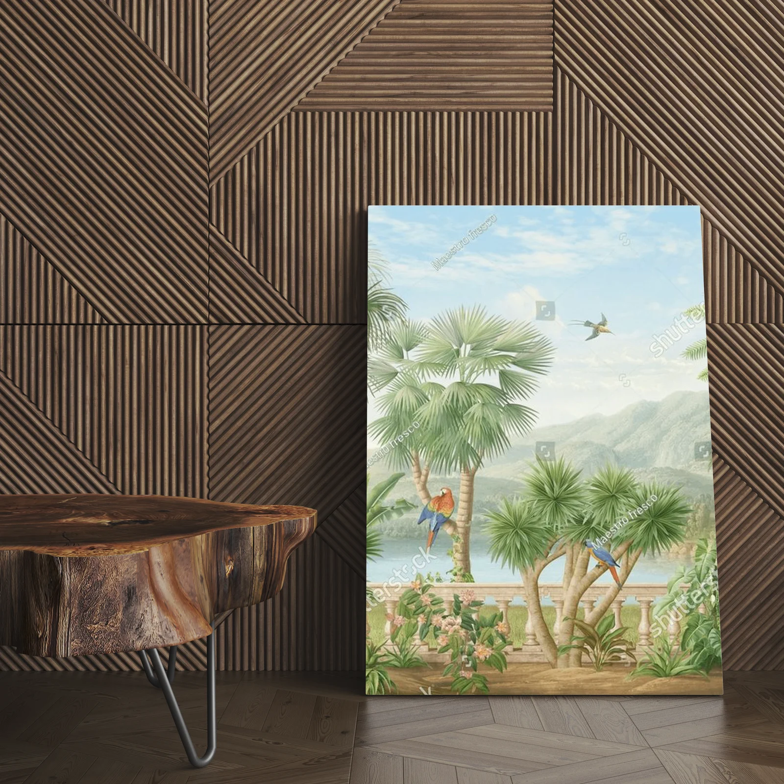 Rajskie tropiki – mural górskiego krajobrazu