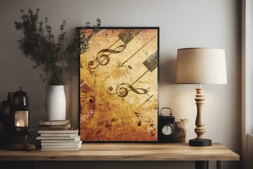 Grunge'owa róża i piano w vintage’owej harmonii