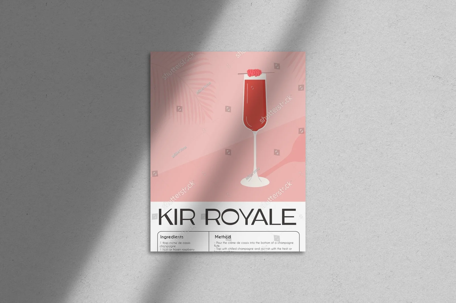 Letni koktajl Kir Royale w pastelowych tonach