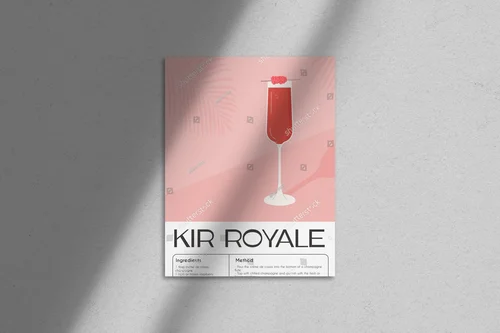 Letni koktajl Kir Royale w pastelowych tonach