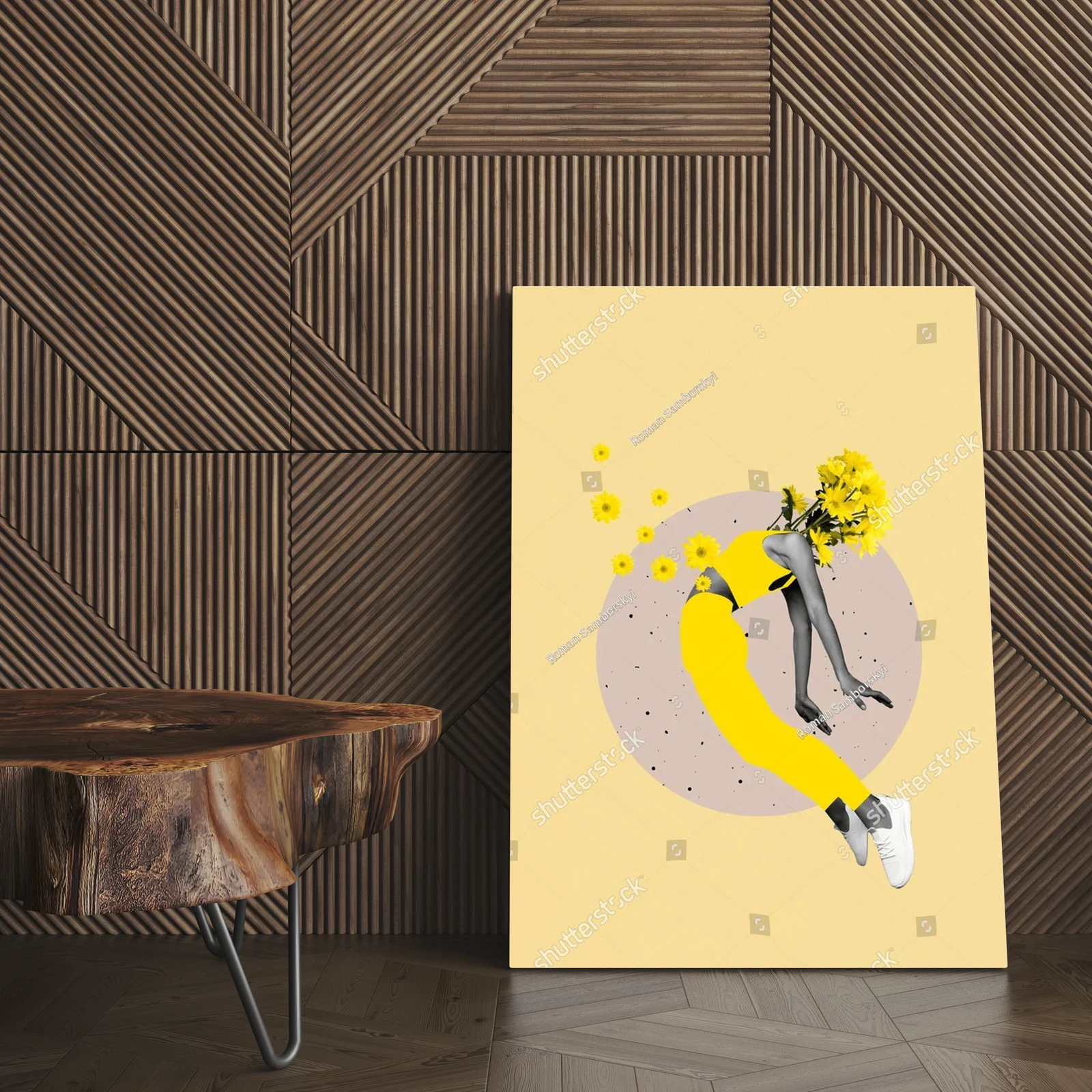 Kwiatowy surrealizm w odcieniach delikatnego żółtego