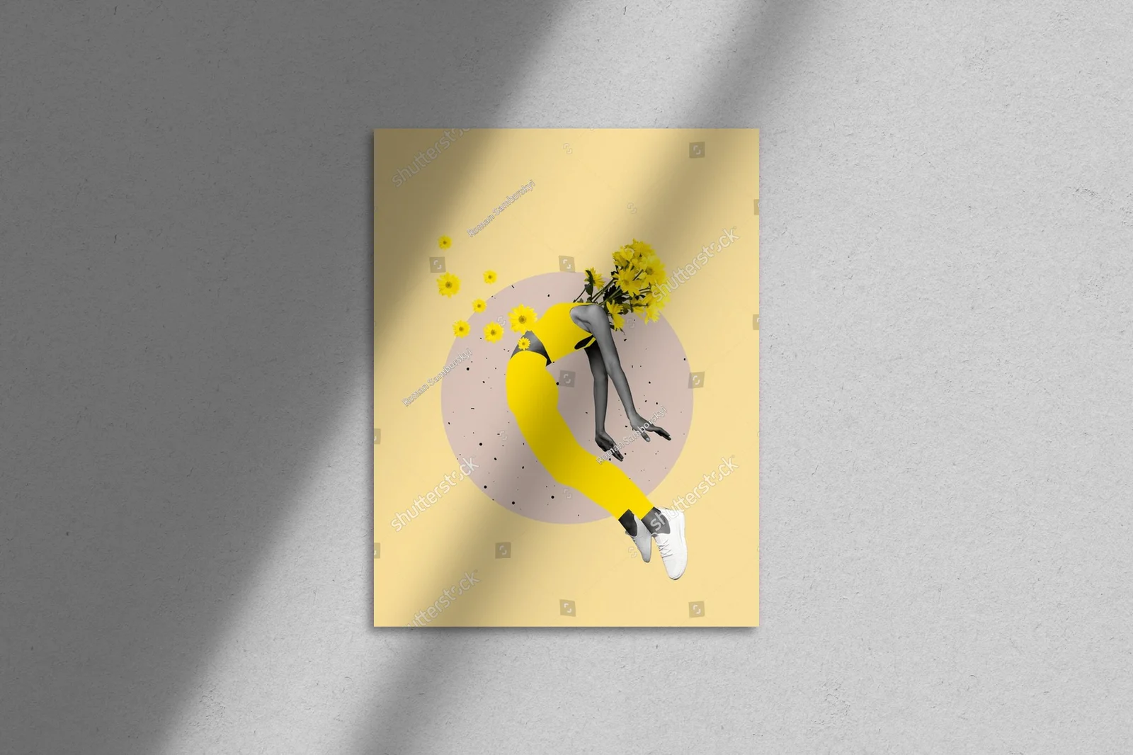 Kwiatowy surrealizm w odcieniach delikatnego żółtego