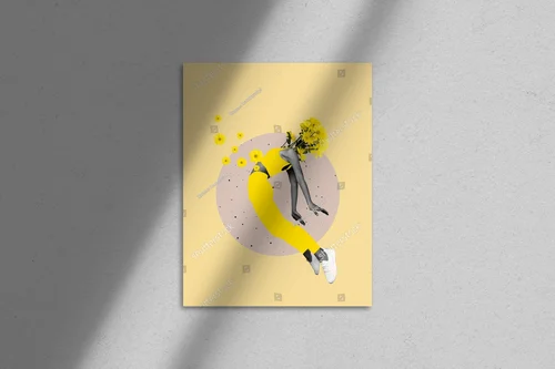 Kwiatowy surrealizm w odcieniach delikatnego żółtego