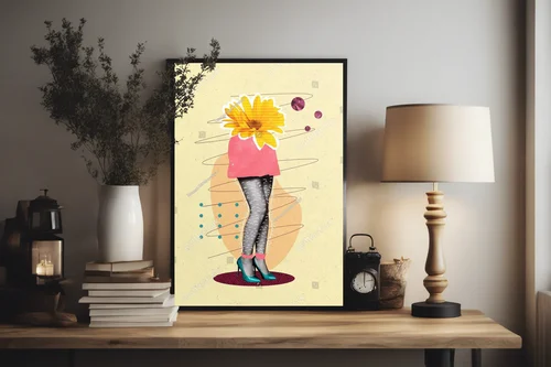 Fantastyczna ilustracja w odcieniach kwiatowej radości