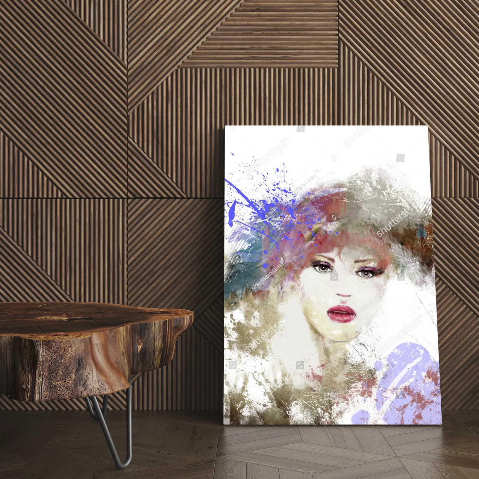 Ethereal Beauty: Hand-Painted Portrait of a Woman