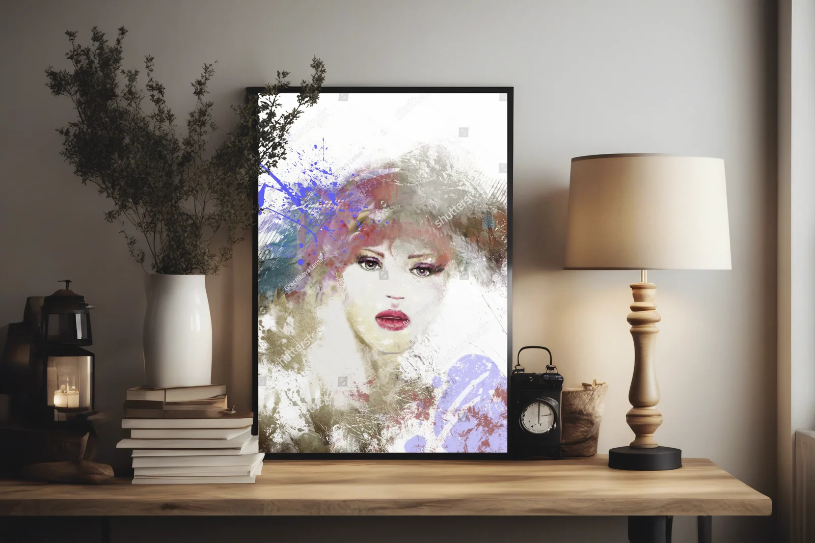 Ethereal Beauty: Hand-Painted Portrait of a Woman