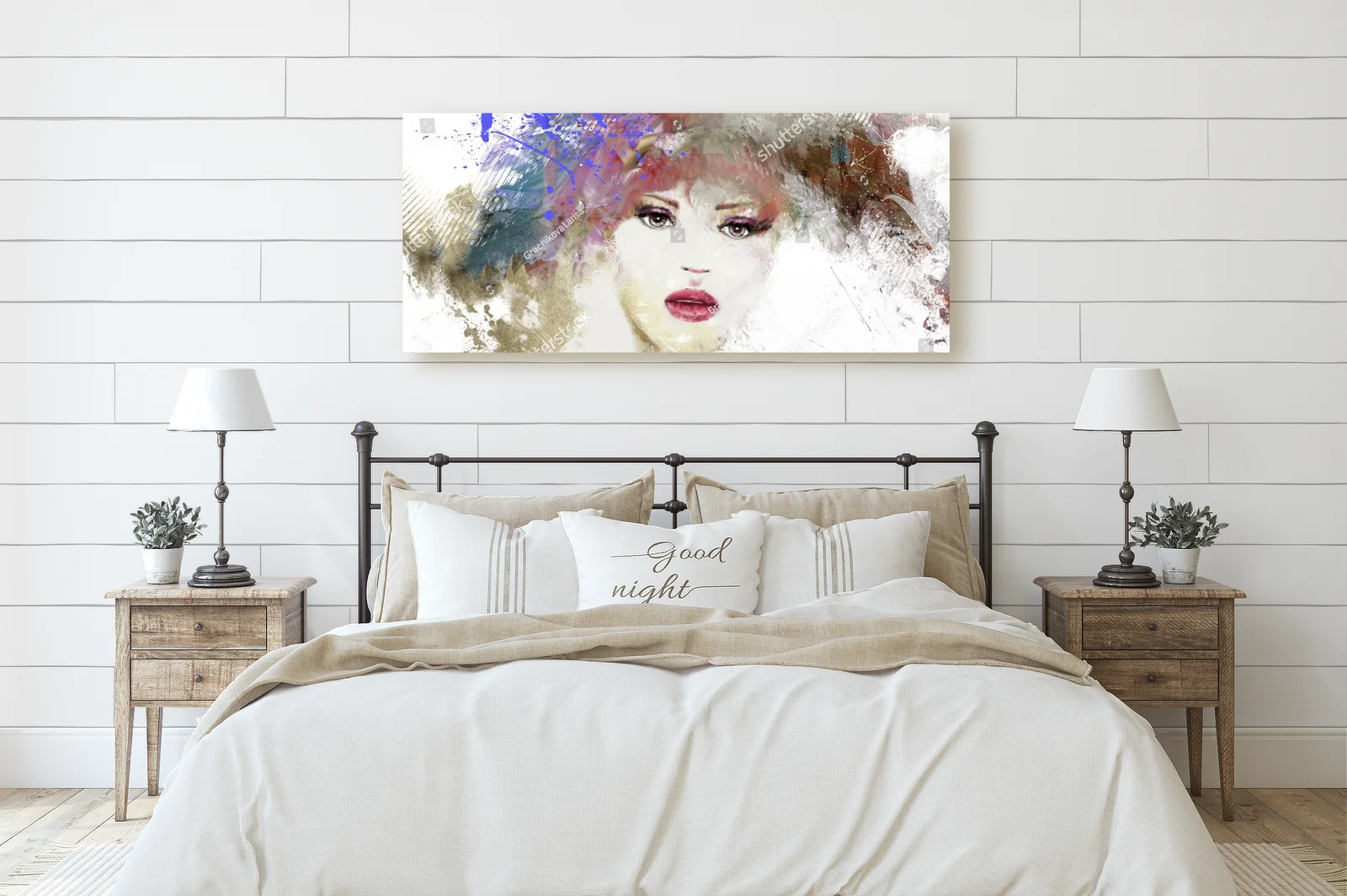 Ethereal Beauty: Hand-Painted Portrait of a Woman