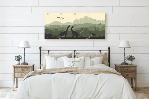 Prehistoryczne krajobrazy z majestatycznymi dinozaurami