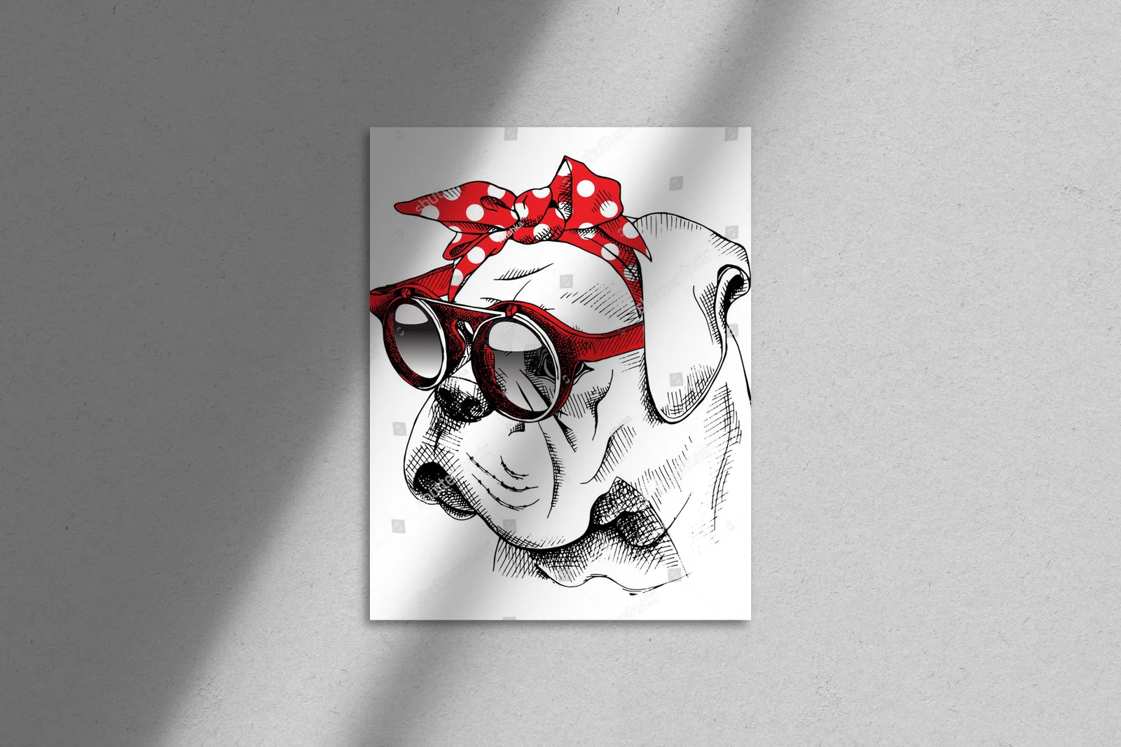 Urokliwy buldog w alternatywnym stylu