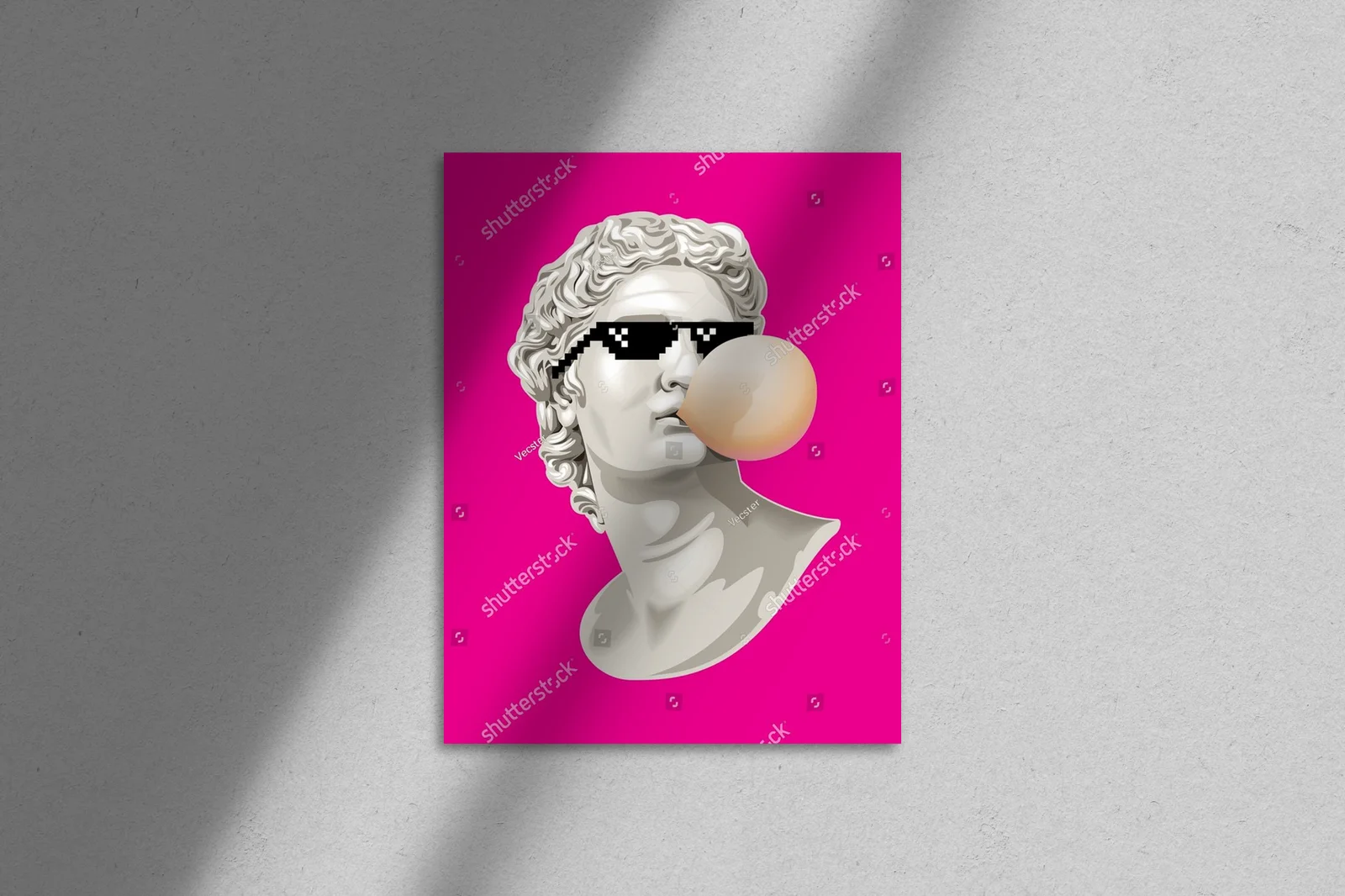 Antyczna figura w futurystycznych okularach