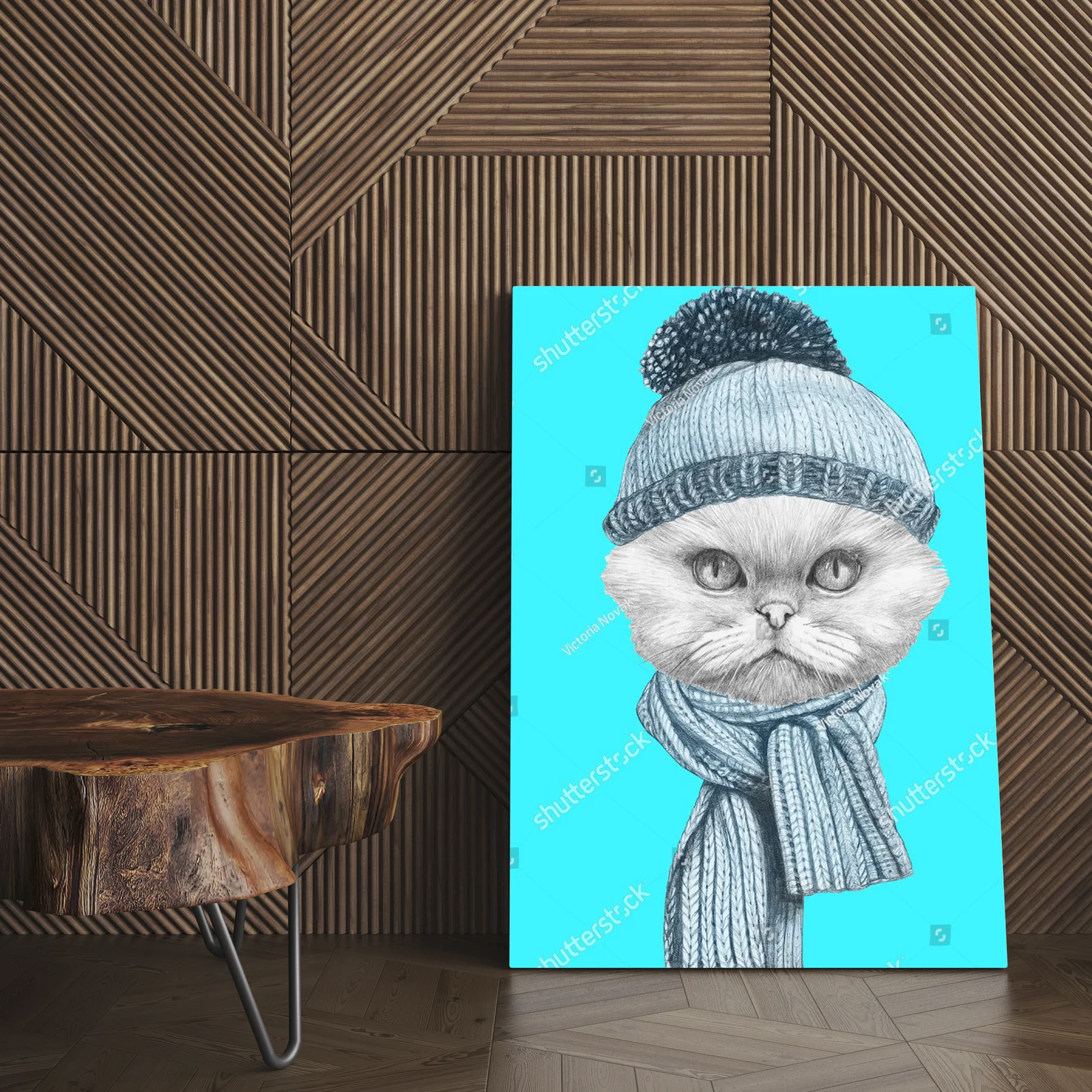 Urokliwy portret perskiego kota w stylu retro