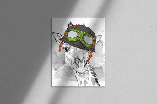 Giraffe in a Helmet: Hipsterska Ekspresja Kolorów
