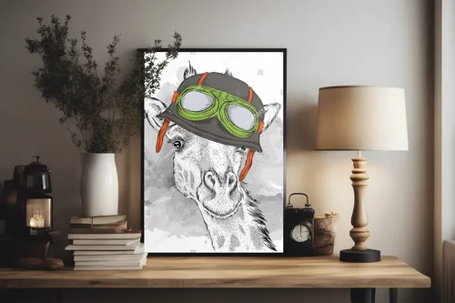 Giraffe in a Helmet: Hipsterska Ekspresja Kolorów