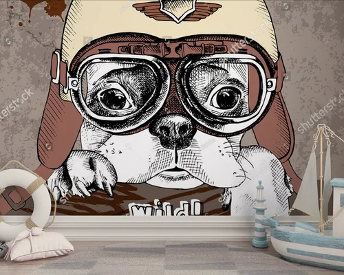 Retro motocyklowy pies w najmodniejszym stylu - wizualizacja