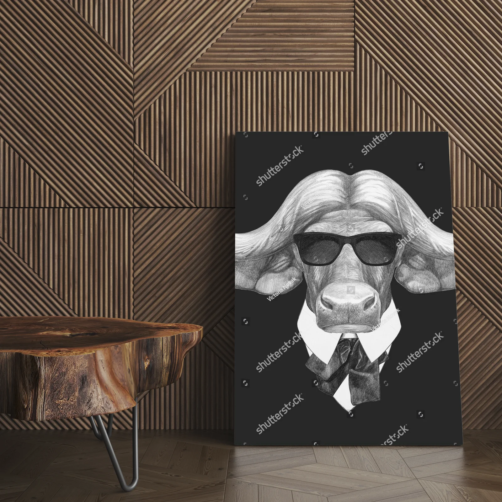 Elegancki portret bawoła w klasycznym stylu