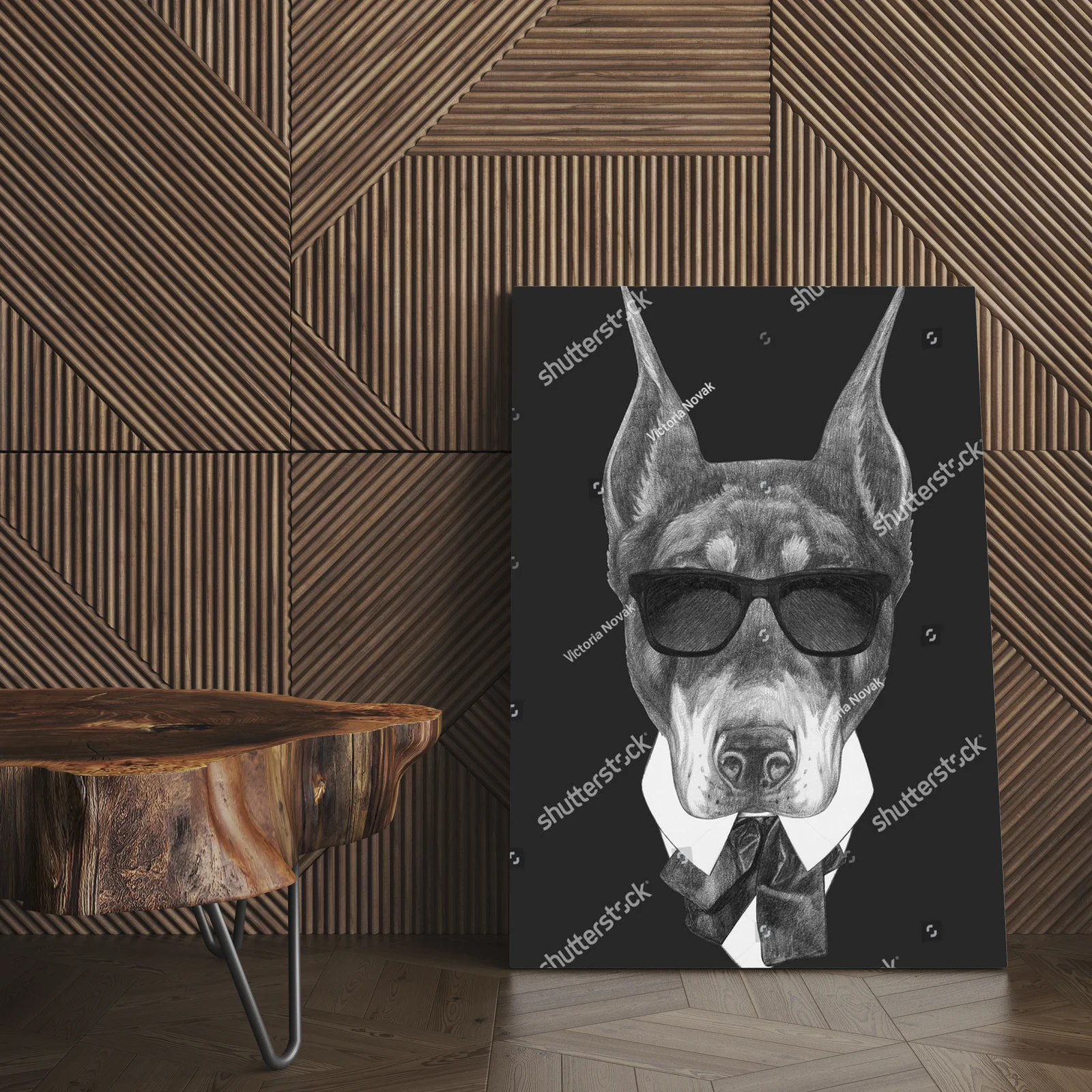 Elegancki Doberman w stylu retro
