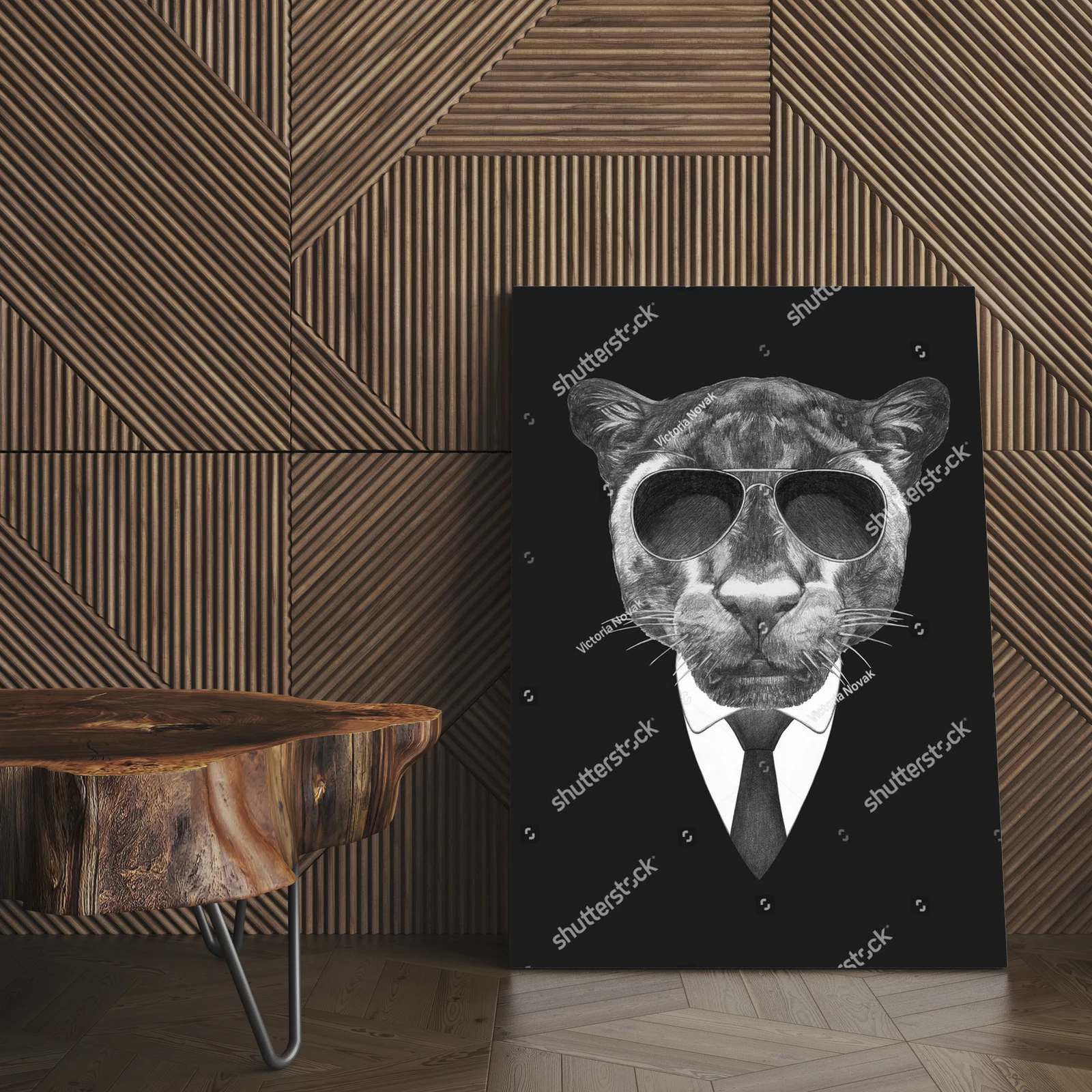 Elegancki pantera w okularach: styl i klasa