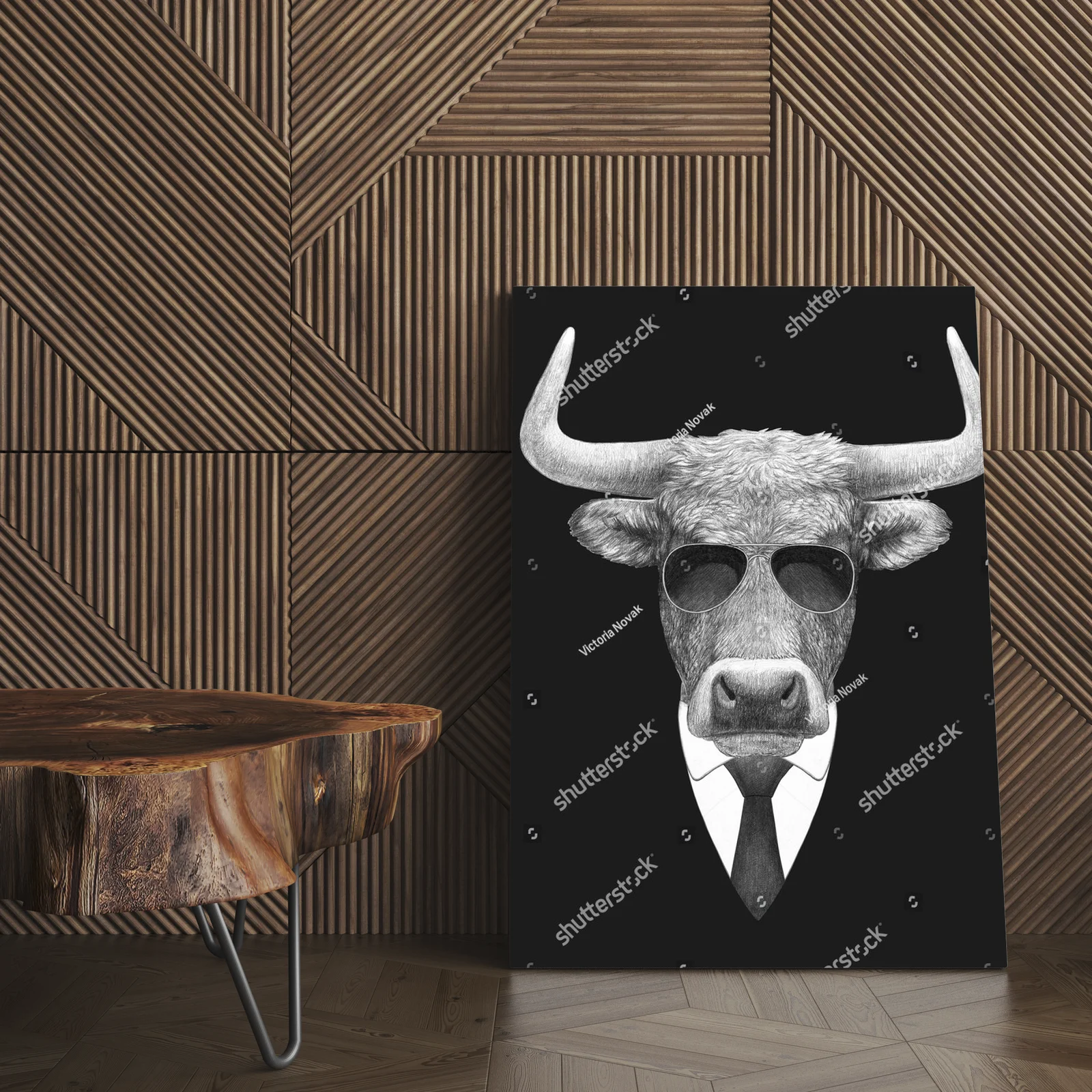 Elegancki byk w garniturze – ikona stylu