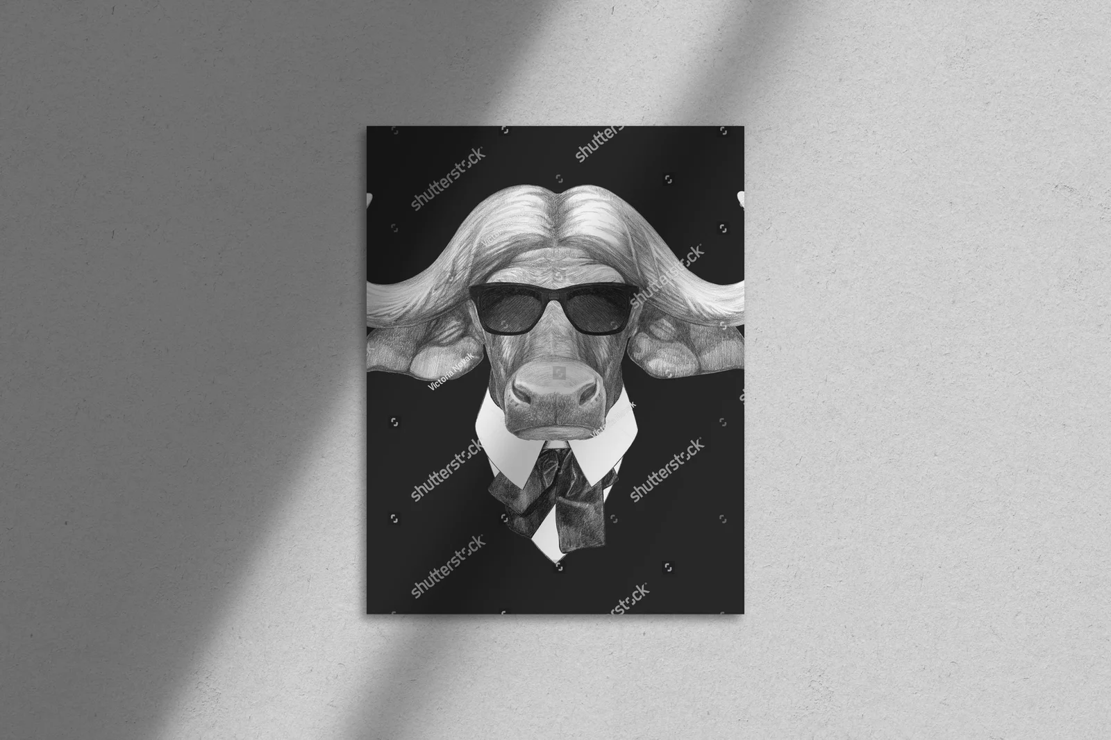 Elegancki portret bawoła w klasycznym stylu