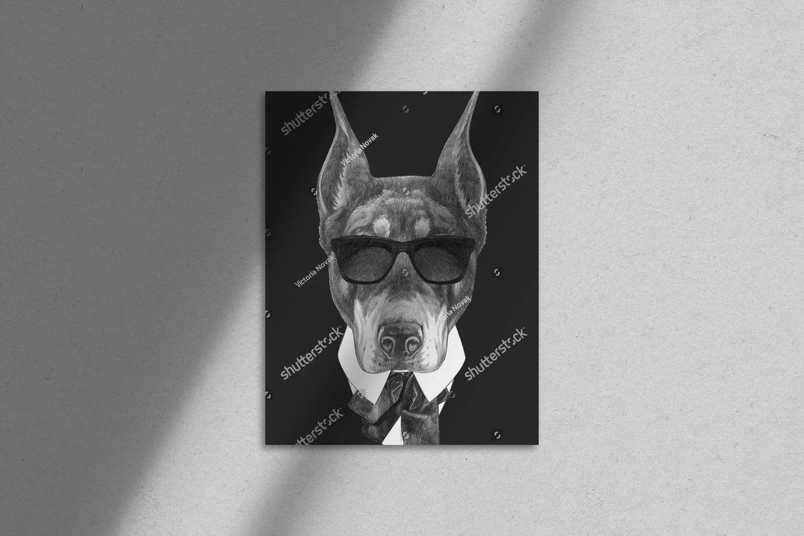 Elegancki Doberman w stylu retro