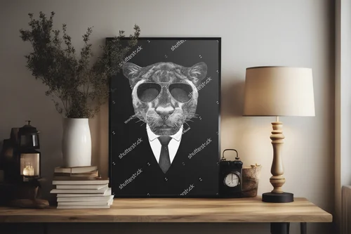 Elegancki pantera w okularach: styl i klasa