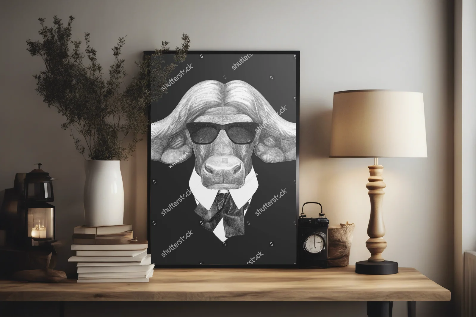 Elegancki portret bawoła w klasycznym stylu