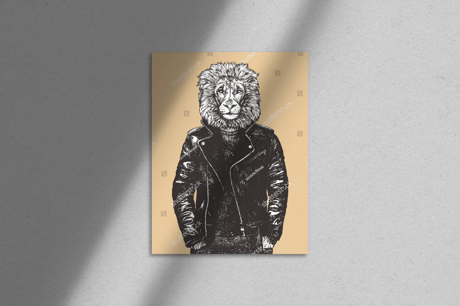 Stylowy lew w skórzanej kurtce – artystyczna wizja