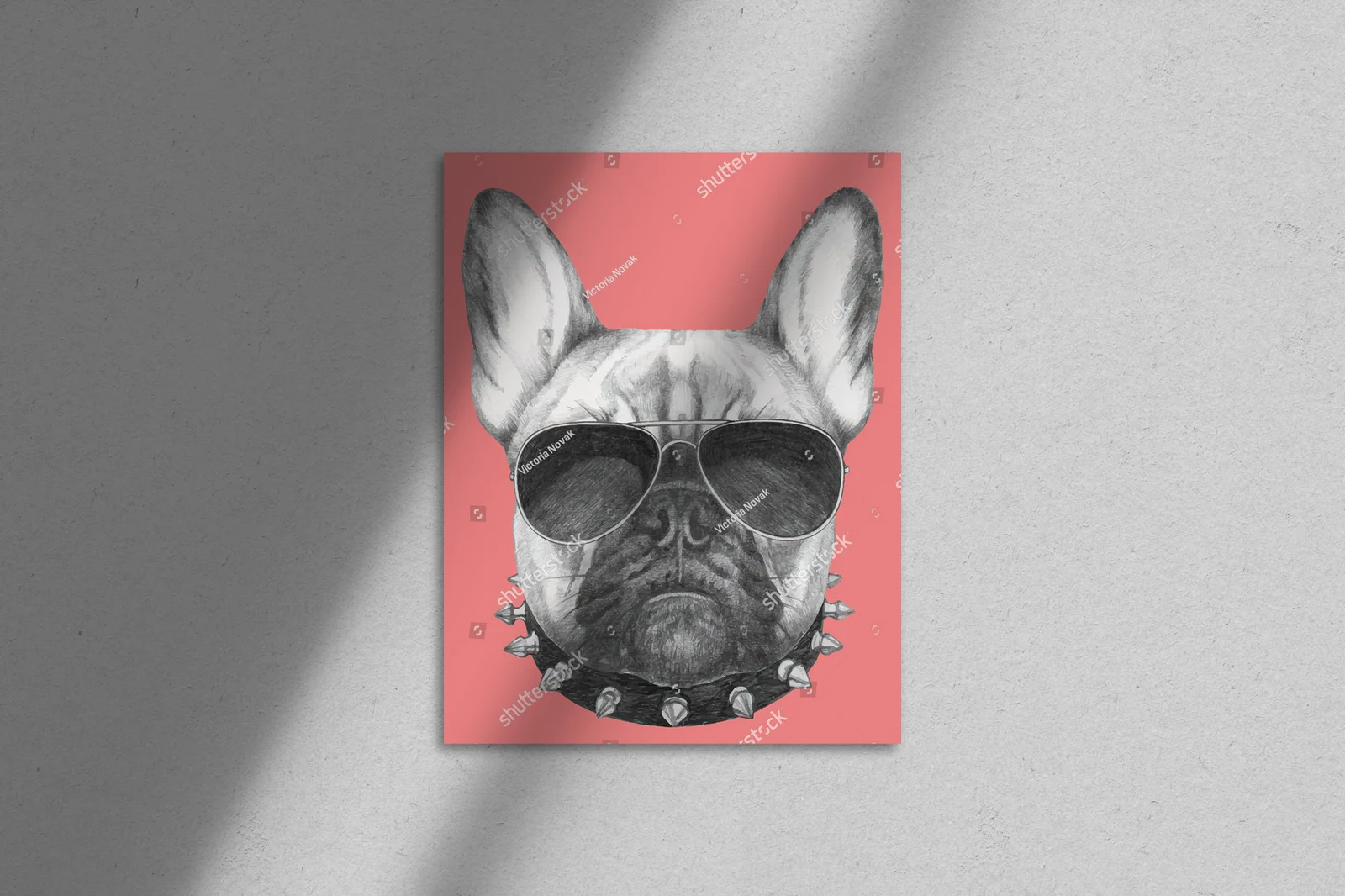 Stylowy portret buldożka francuskiego w modnych dodatkach
