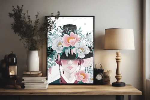 Elegancki portret dziewczyny w tradycyjnym kapeluszu