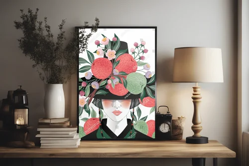 Elegancka koreańska dama w kwiatowej odsłonie