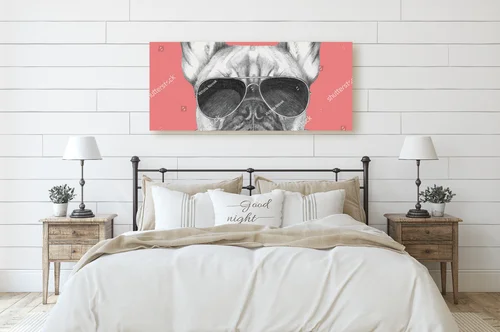 Stylowy portret buldożka francuskiego w modnych dodatkach