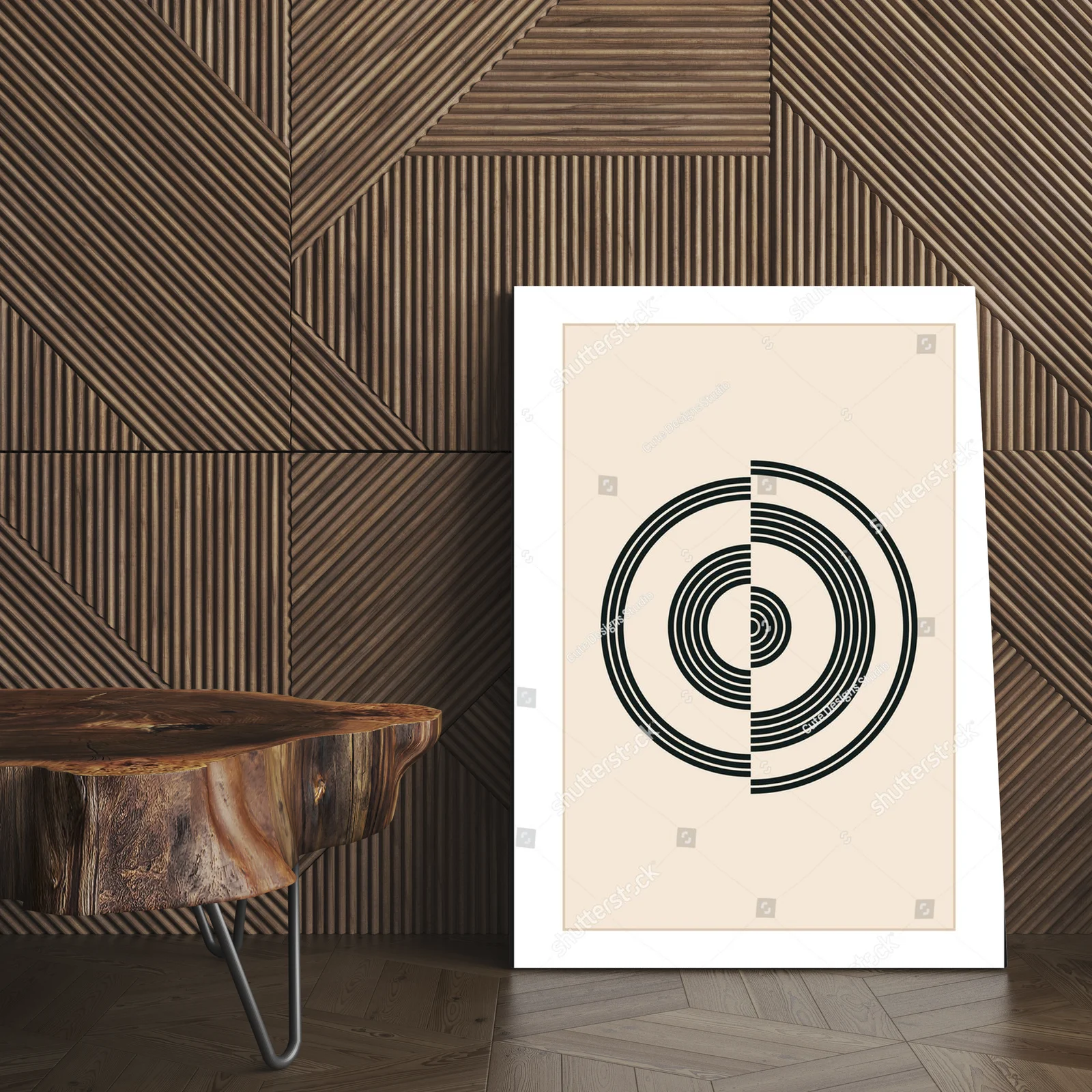 Geometryczny design w delikatnych odcieniach beżu