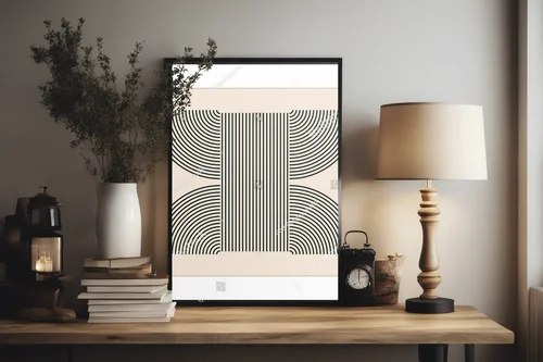 Geometria lat 20. w pastelowych barwach
