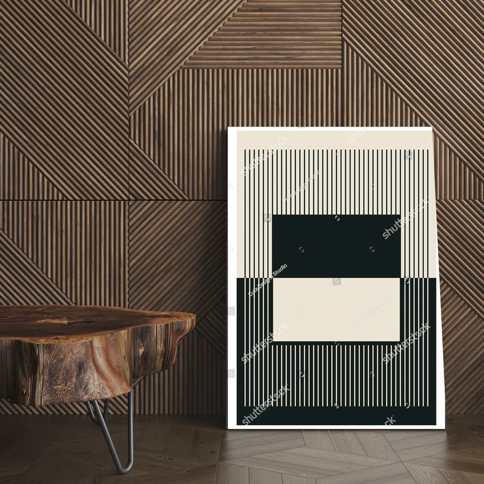 Geometryczny styl lat 20-tych w monochromatycznej aranżacji