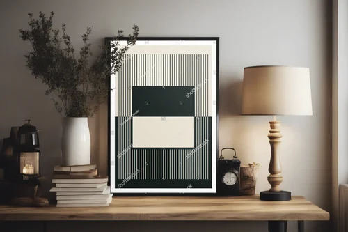 Geometryczny styl lat 20-tych w monochromatycznej aranżacji