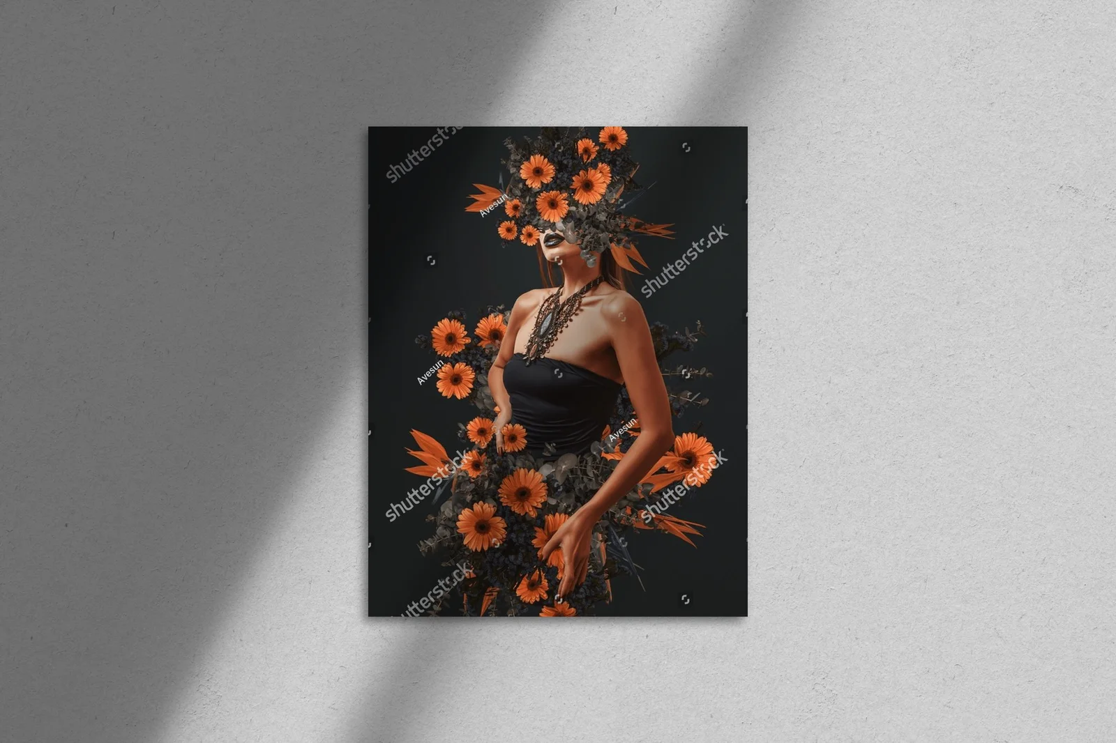 Elegancja wśród kwiatów: portret pełen życia
