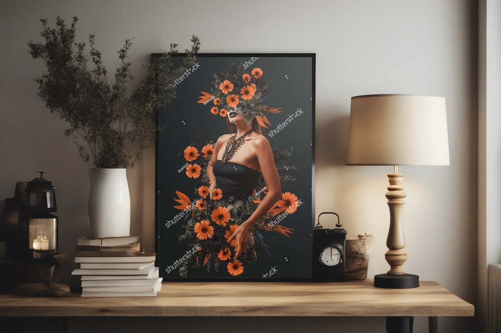 Elegancja wśród kwiatów: portret pełen życia