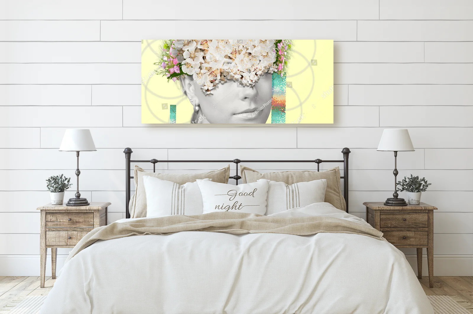 Kwiatowy portret piękna w pastelowych odcieniach