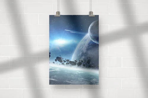 Świt nad planetami w kosmicznej otchłani