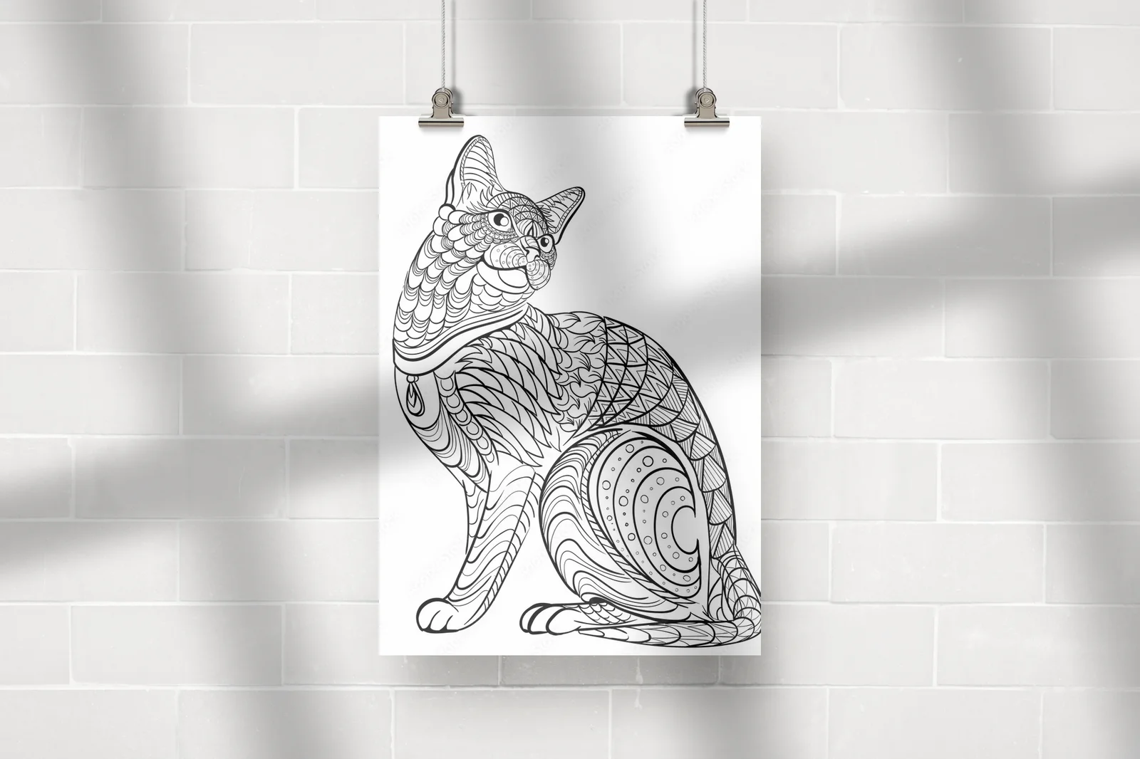 Ręcznie Rysowany Ilustracyjny Zawijas w Czerni i Bieli