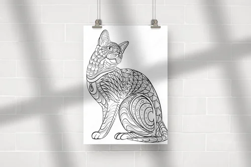 Ręcznie Rysowany Ilustracyjny Zawijas w Czerni i Bieli